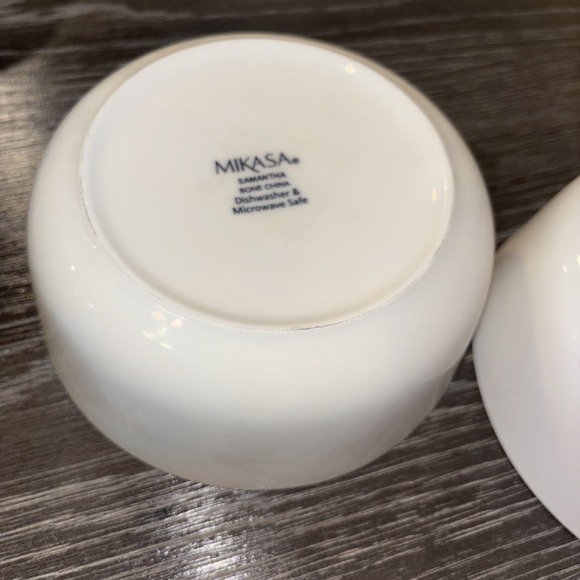 Set Of 2 MIKASA SAMANTHA 6"‎ Bone China Elegant White SOUP CEREAL BOWLS - Picture 5 of 7